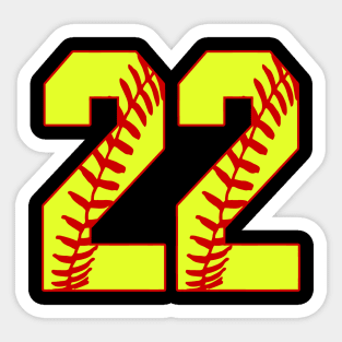 Fastpitch Softball Number 22 #22 Softball Shirt Jersey Uniform Favorite Player Biggest Fan Sticker